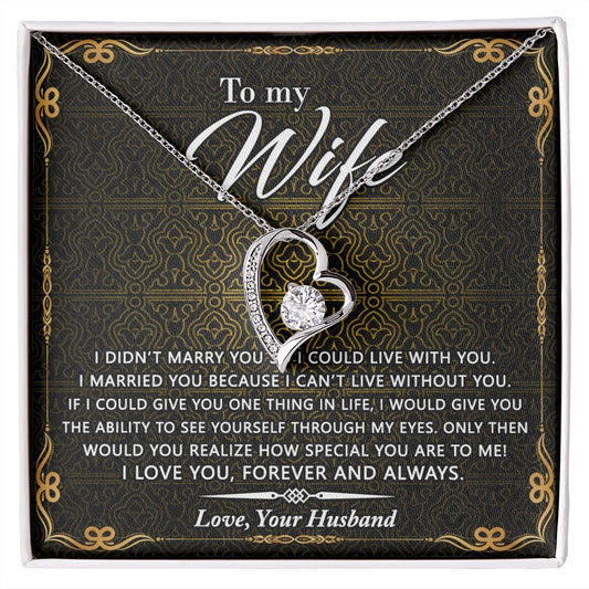 Birthday Gifts For Wife, Necklace Gifts For Wife From Husband, To My Wife Jewelry For Women , To My Wife Necklace  from Husband Wedding Anniversary Present For Wife, Beautiful Wife Jewelry Christmas25 Forever Love Necklace