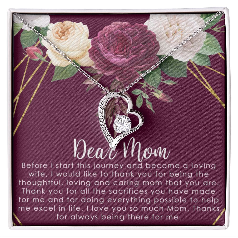 To My Mom Necklace, Gift For Mom, Mother's Day Gift from Daughter, Mom Jewelry Gift for Mothers Day, Birthday Gift for Mother, Moms Gift from Daughter Son, Necklace for Mom Mother2 Forever Love Necklace