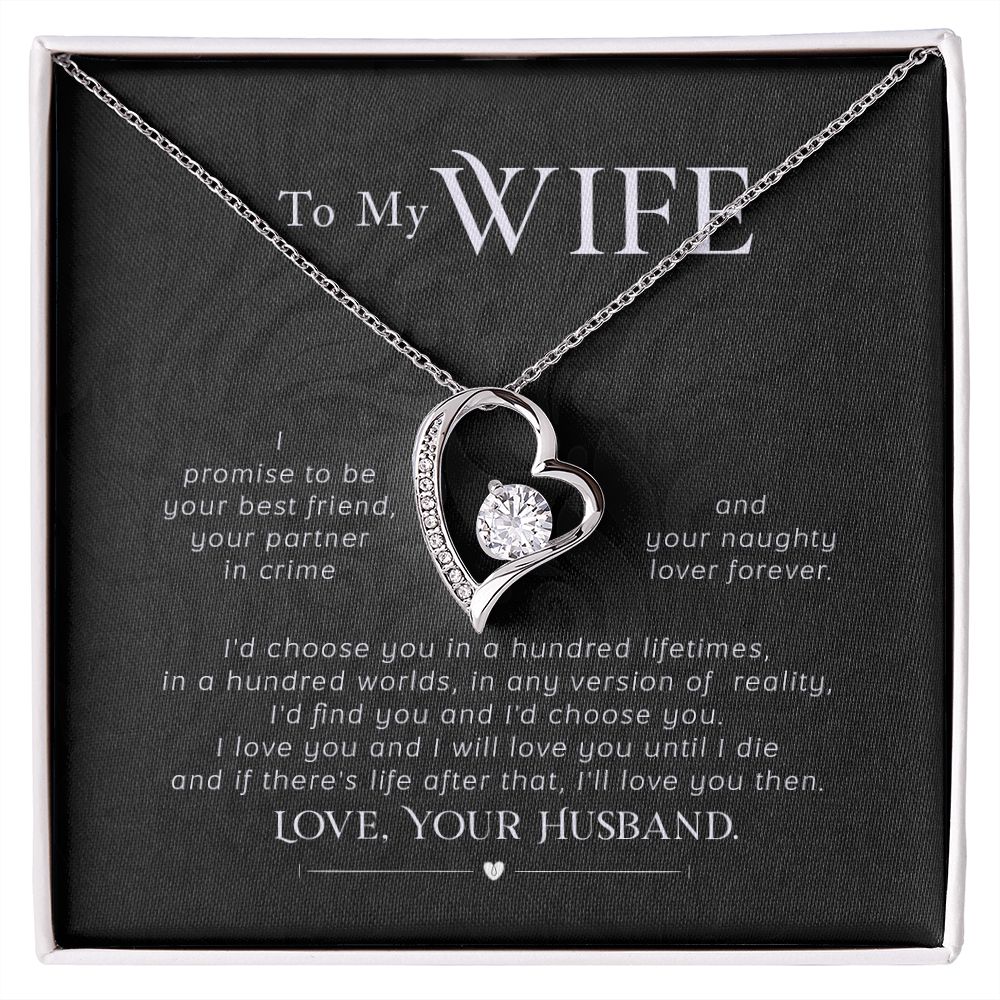 To My Wife Necklace Pendant Gift From Husband I'll Love You Then With Message Card and Gift Box. Valentine's Day Gift For Wife Future Wife Forever Love Necklace