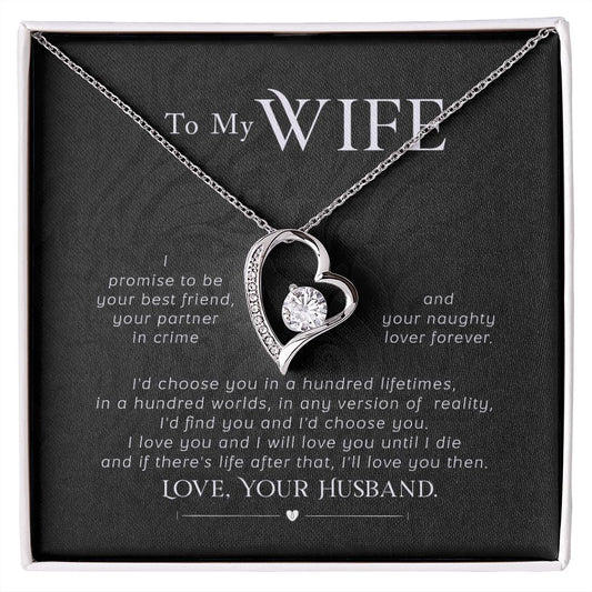 To My Wife Necklace Pendant Gift From Husband I'll Love You Then With Message Card and Gift Box. Valentine's Day Gift For Wife Future Wife Forever Love Necklace