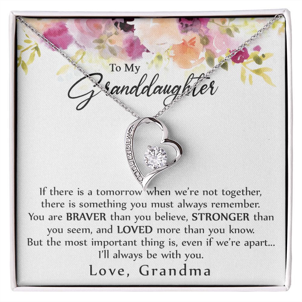 To My Granddaughter Love Knot Necklace, Graduation Gift For Girl From Grandma Forever Love Necklace