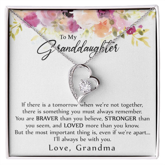 To My Granddaughter Love Knot Necklace, Graduation Gift For Girl From Grandma Forever Love Necklace