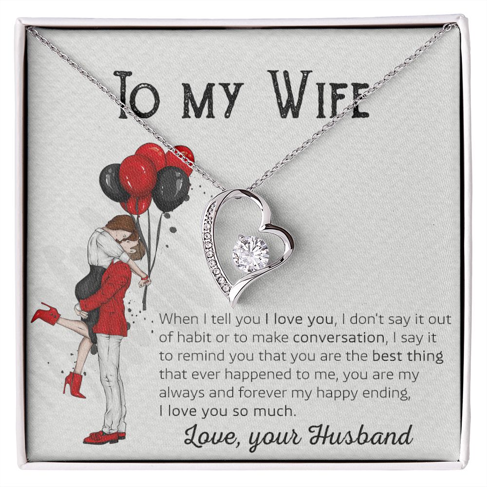 Birthday Gifts For Wife, Necklace Gifts For Wife From Husband, To My Wife Jewelry For Women , To My Wife Necklace  from Husband Wedding Anniversary Present For Wife, Beautiful Wife Jewelry Christmas 7 Forever Love Necklace