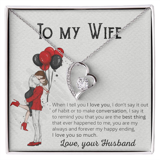 Birthday Gifts For Wife, Necklace Gifts For Wife From Husband, To My Wife Jewelry For Women , To My Wife Necklace  from Husband Wedding Anniversary Present For Wife, Beautiful Wife Jewelry Christmas 7 Forever Love Necklace