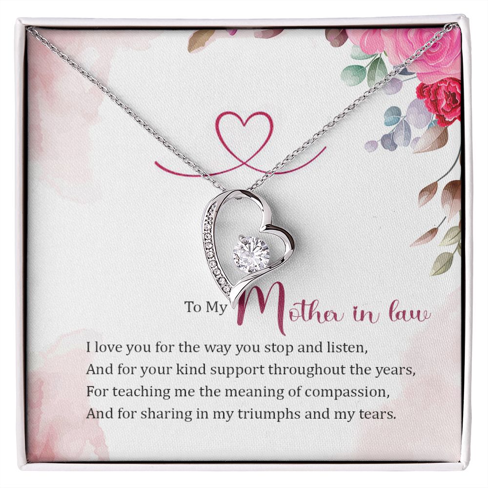 Mother in Law Necklace, Jewelry for Women, Future Mother in Law Gifts from Daughter in Law, Mother of Bride Gifts For Mother in Law, Birthday Gifts For Mother In Law From Daughter In Law17 Forever Love Necklace