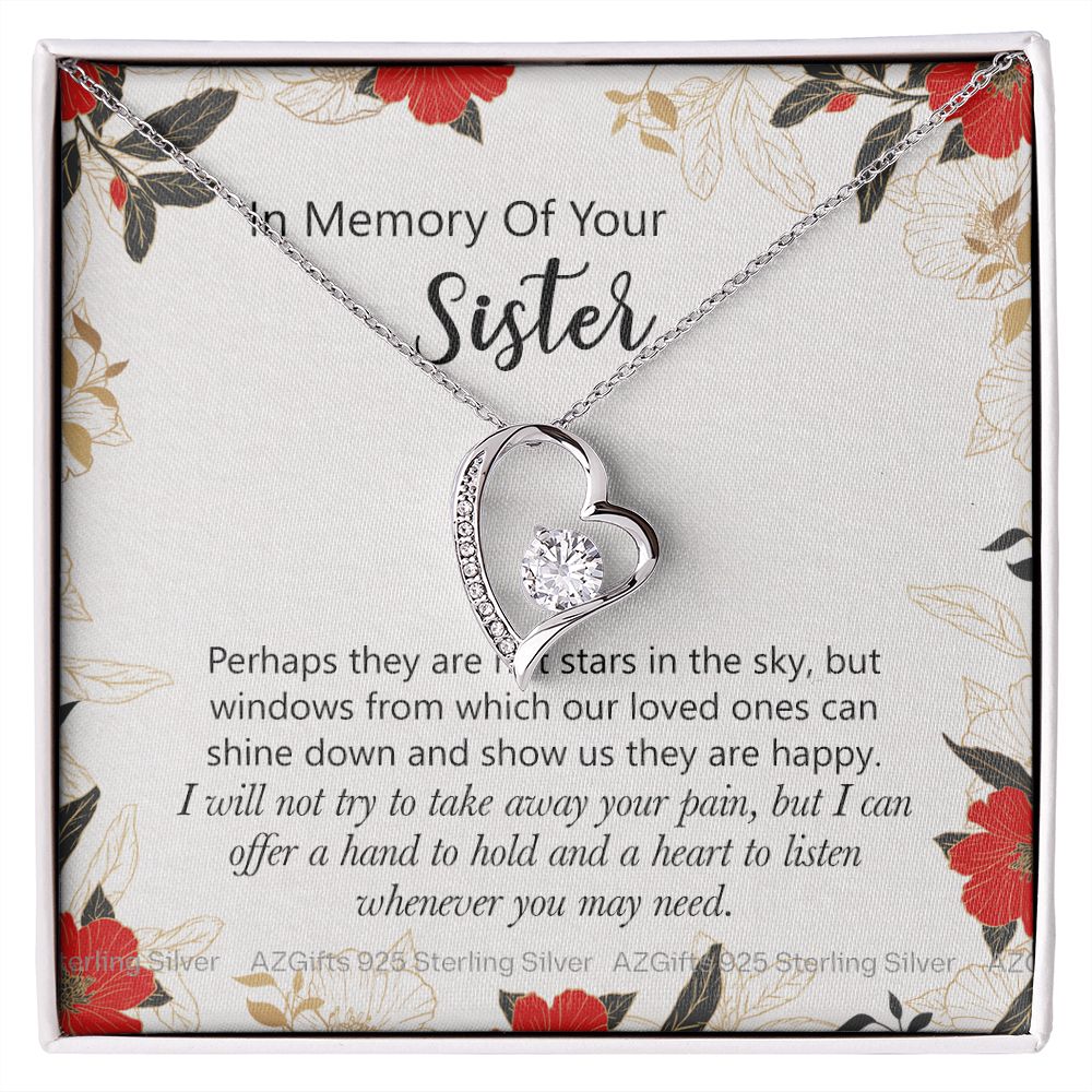 In Memory Of Your Sister Gift, Sympathy Loss Of Sister, Memorial Gift For Loss Of Sister , Sympathy Gift Loss Of A Sister, Loss Of A Sister Forever Love Necklace