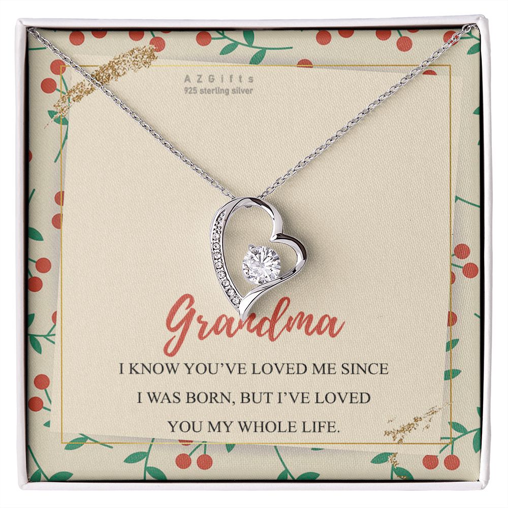 To My Grandma Necklace, Gift for Grandmother Necklace, Mothers Day Gift For Grandma Nana, Grandma Jewelry From Grandchildren GrandKids , Jewelry Box Gift For Grandma Grandmother15 Forever Love Necklace