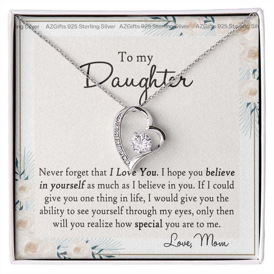 Mother Mom Daughter Necklace Hearts Pendant Necklace Jewelry Gifts for Mom Mother Daughter Jewelry Gift for Women Present for Birthday Anniversary Christmas Forever Love Necklace