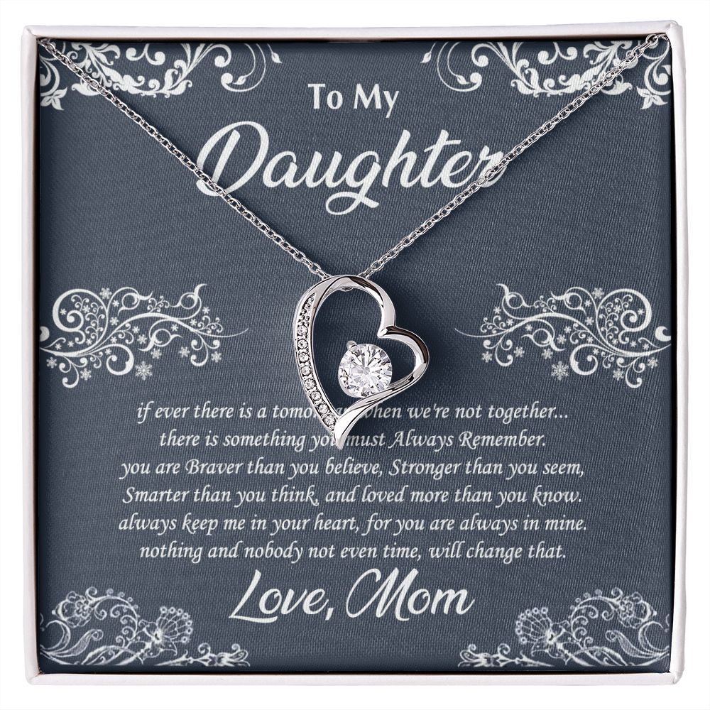 Jewelry Pendant Present for Daughter, To My Daughter Gift Necklace from Mom, Mother Daughter Gift Ideas, Birthday Christmas Gift Graduation Gifts for Daughters, Mother and Daughter Necklace 19 Forever Love Necklace