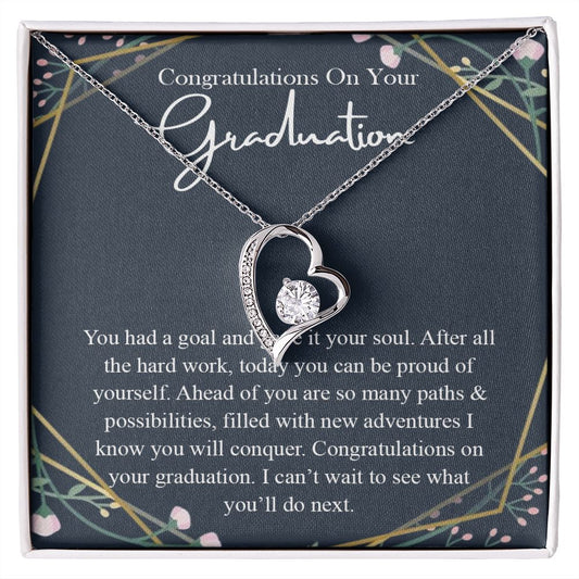 Graduation Gift For Her Necklace High School Graduation Gift, Congrats Graduation Pendants Gift For Daughter, Granddaughter, Niece, Sister Forever Love Necklace