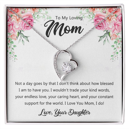 To My Mom Necklace, Gift For Mom, Mother's Day Gift from Daughter, Mom Jewelry Gift for Mothers Day, Birthday Gift for Mother, Moms Gift from Daughter Son, Necklace for Mom Mother 9 Forever Love Necklace