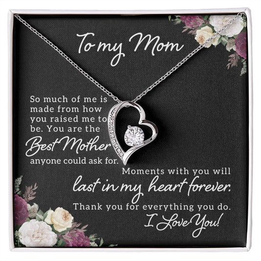 Mom Necklace Gifts for Mom from Daughter to Mom Gifts for Mothers Day from Daughter, To My Mom Necklace from Daughter to Mom Birthday Gifts Necklace with Message Card and Gift Box18 Forever Love Necklace