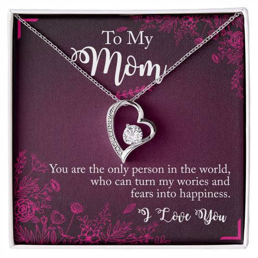 To My Mom Necklace Pendant Gift From Daughter Necklace You Are The Only Person Gift For To Mom Happy Mother's Day Mother In Law Gift On Birthday Anniversary Gift 30821 Forever Love Necklace