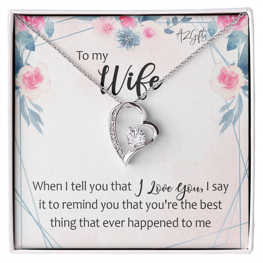 To My Wife Necklace from Husband, Personalized Necklace for Women, Luxury Necklace for Wife from Man Men, Wedding Anniversary Present For Wife, Beautiful Wife Jewelry Christmas Birthday Gifts For Wife Forever Love Necklace