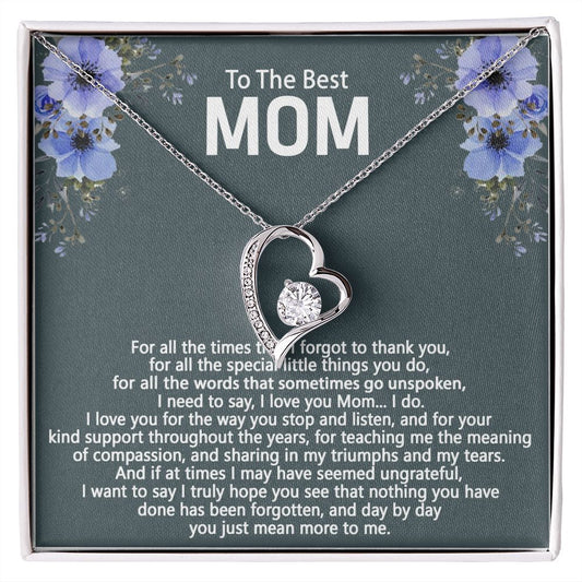To The Best Mom Love Knot Necklace Gift For Mom On Mother's Day Forever Love Necklace