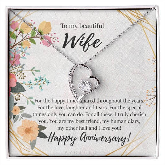 To My Wife Necklace from Husband, Personalized Necklace for Women, Luxury Necklace for Wife from Man Men, Wedding Anniversary Present For Wife, Beautiful Wife Jewelry Christmas Birthday Gifts For Wife8 Forever Love Necklace