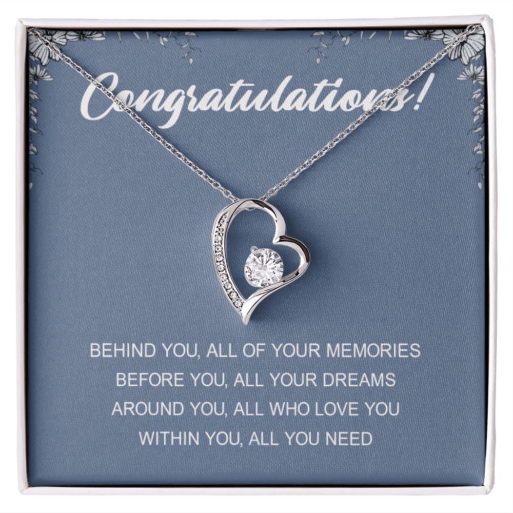 Graduation Gift Necklace for Girls College, High School, Love Knot Necklace Congrats Graduation Pendants Gift For Daughter, Granddaughter, Niece, Sister Forever Love Necklace