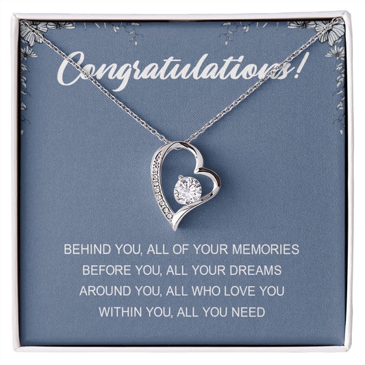 Graduation Gift Necklace for Girls College, High School, Love Knot Necklace Congrats Graduation Pendants Gift For Daughter, Granddaughter, Niece, Sister Forever Love Necklace