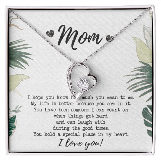 Mothers Day Gift, Gift for Mom, Birthday, Heart Necklace, Mother Daughter Necklace, Gifts for Mom from Daughter, from Son to Mom Forever Love Necklace