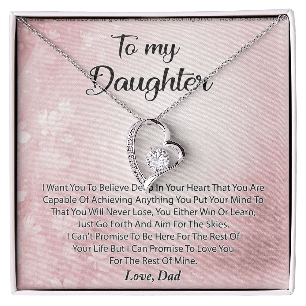 To My Daughter Necklace Gift From Mom I Love You Forever and Always Hearts Necklace For Daughter Present for Birthday Anniversary Christmas Valentine's Day Forever Love Necklace