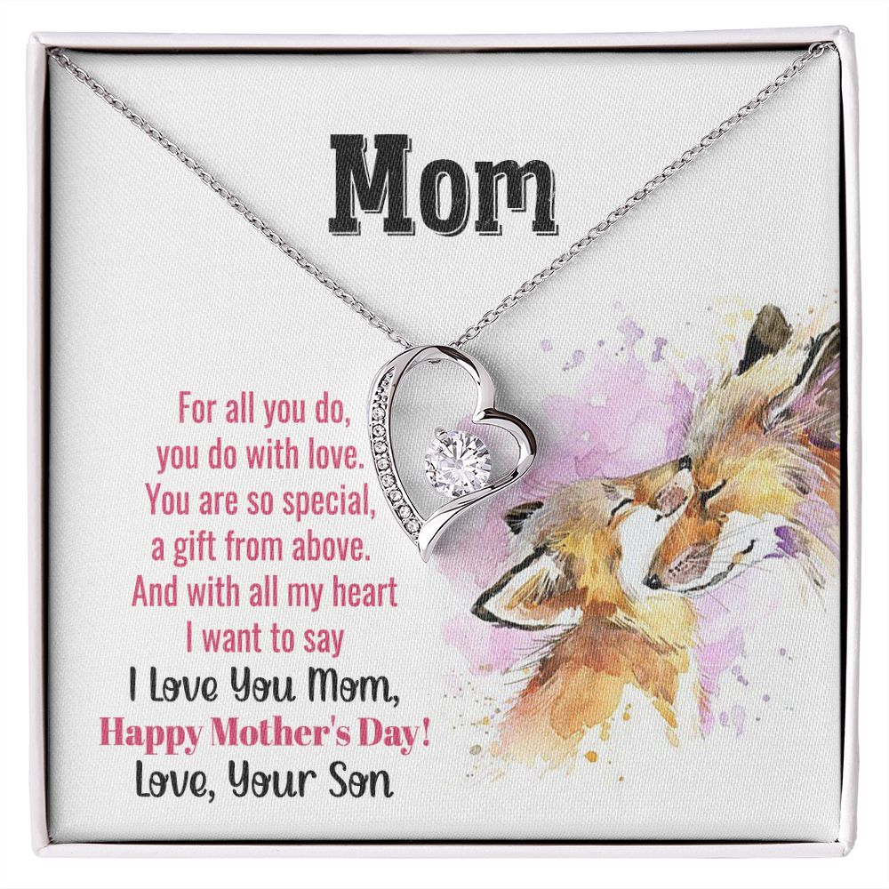 Mom Necklace Gifts for Mom from Daughter to Mom Gifts for Mothers Day from Daughter, To My Mom Necklace from Daughter to Mom Birthday Gifts Necklace with Message Card and Gift Box2241 Forever Love Necklace