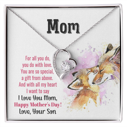 Mom Necklace Gifts for Mom from Daughter to Mom Gifts for Mothers Day from Daughter, To My Mom Necklace from Daughter to Mom Birthday Gifts Necklace with Message Card and Gift Box2241 Forever Love Necklace