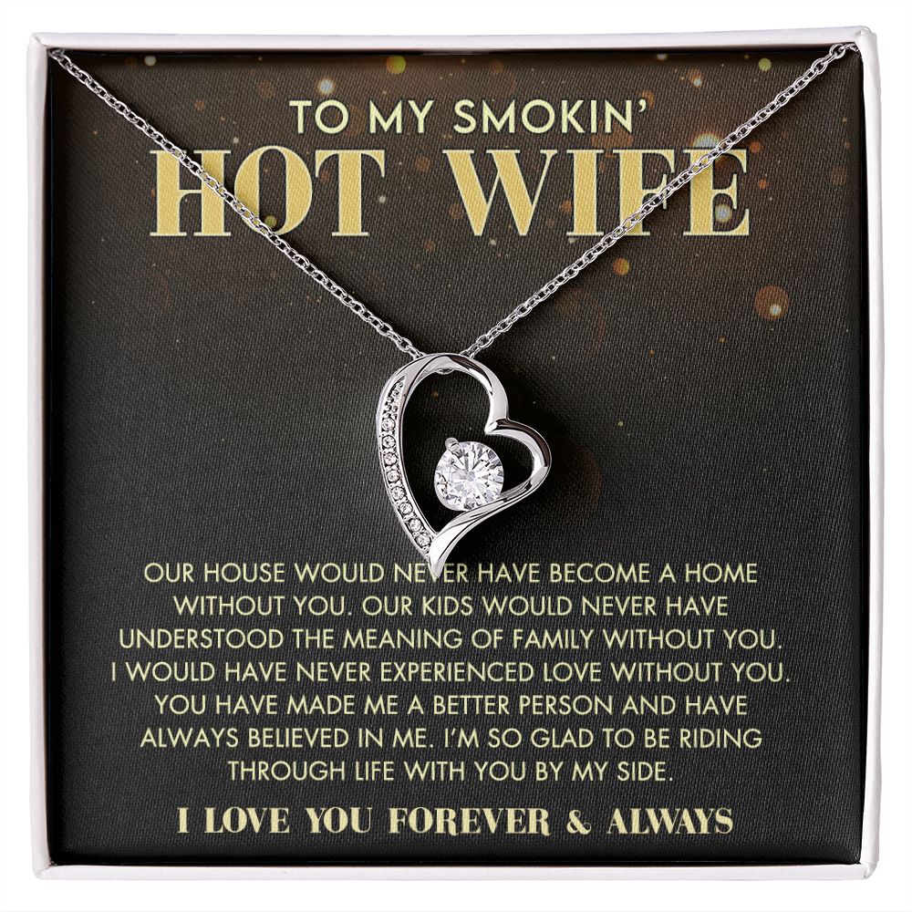 To My Wife Necklace from Husband, Personalized Necklace for Women, Luxury Necklace for Wife from Man Men, Wedding Anniversary Present For Wife, Beautiful Wife Jewelry Christmas Birthday Gift For Wife11 Forever Love Necklace