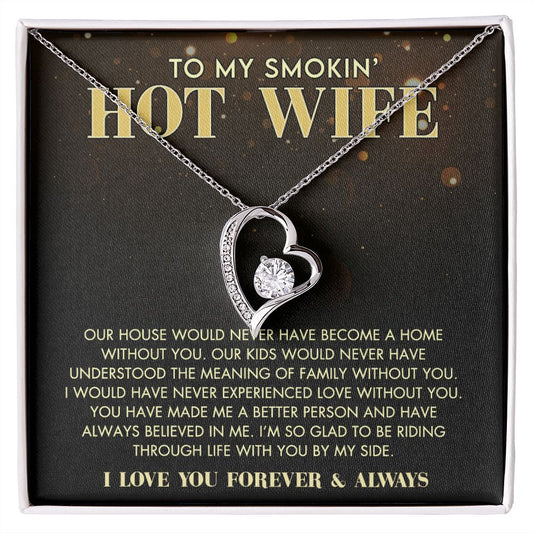 To My Wife Necklace from Husband, Personalized Necklace for Women, Luxury Necklace for Wife from Man Men, Wedding Anniversary Present For Wife, Beautiful Wife Jewelry Christmas Birthday Gift For Wife11 Forever Love Necklace