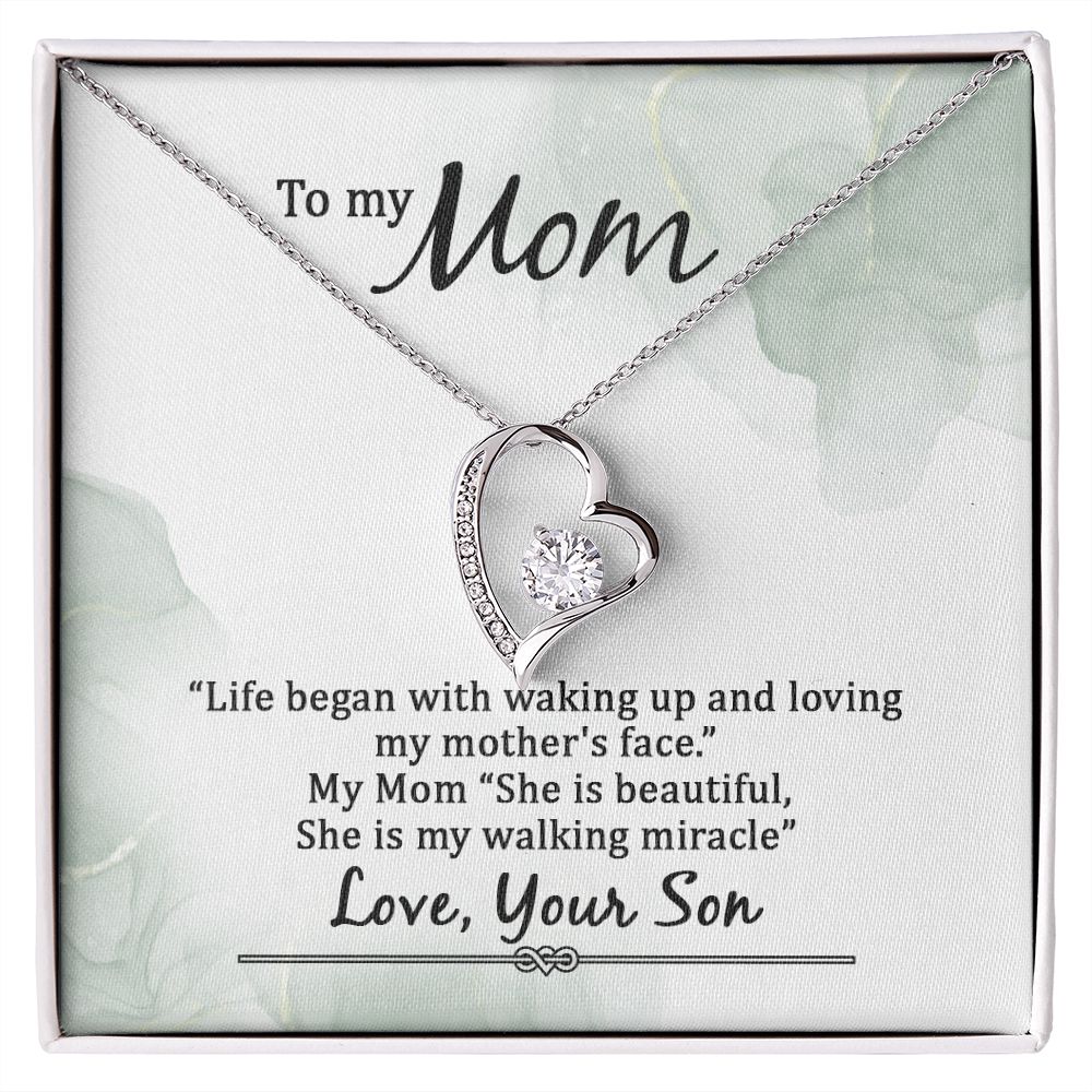 Mom Necklace Gifts for Mom from Daughter to Mom Gifts for Mothers Day from Daughter, To My Mom Necklace from Daughter to Mom Birthday Gifts Necklace with Message Card and Gift Box20 Forever Love Necklace