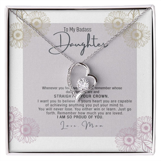 Bonus Daughter Gifts From Stepdad, Step Daughter Gifts From Stepmom, Stepdaughter Gifts From Stepdad, Father Stepdaughter Necklace, To My Bonus Daughter Necklaces, Christmas Gifts For Bonus5 Forever Love Necklace