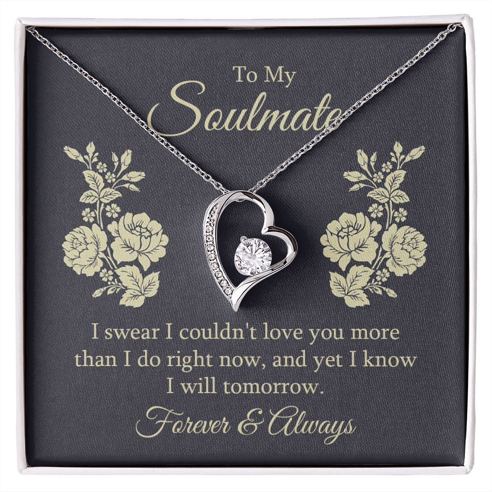To my soulmate - I swear I couldn't love you Forever Love Necklace