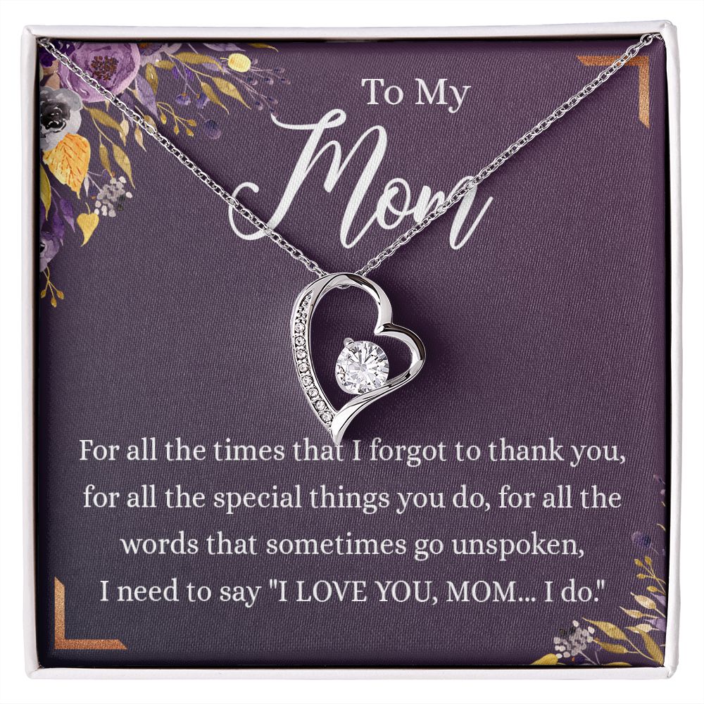 To My Mother Gift Necklace To Mom, Mother, Mommy, Momma from Child Special Mother Gift for Birthday Mothers Day Retriment Anniversary Hoiday Present for Mom Necklace for Women Forever Love Necklace