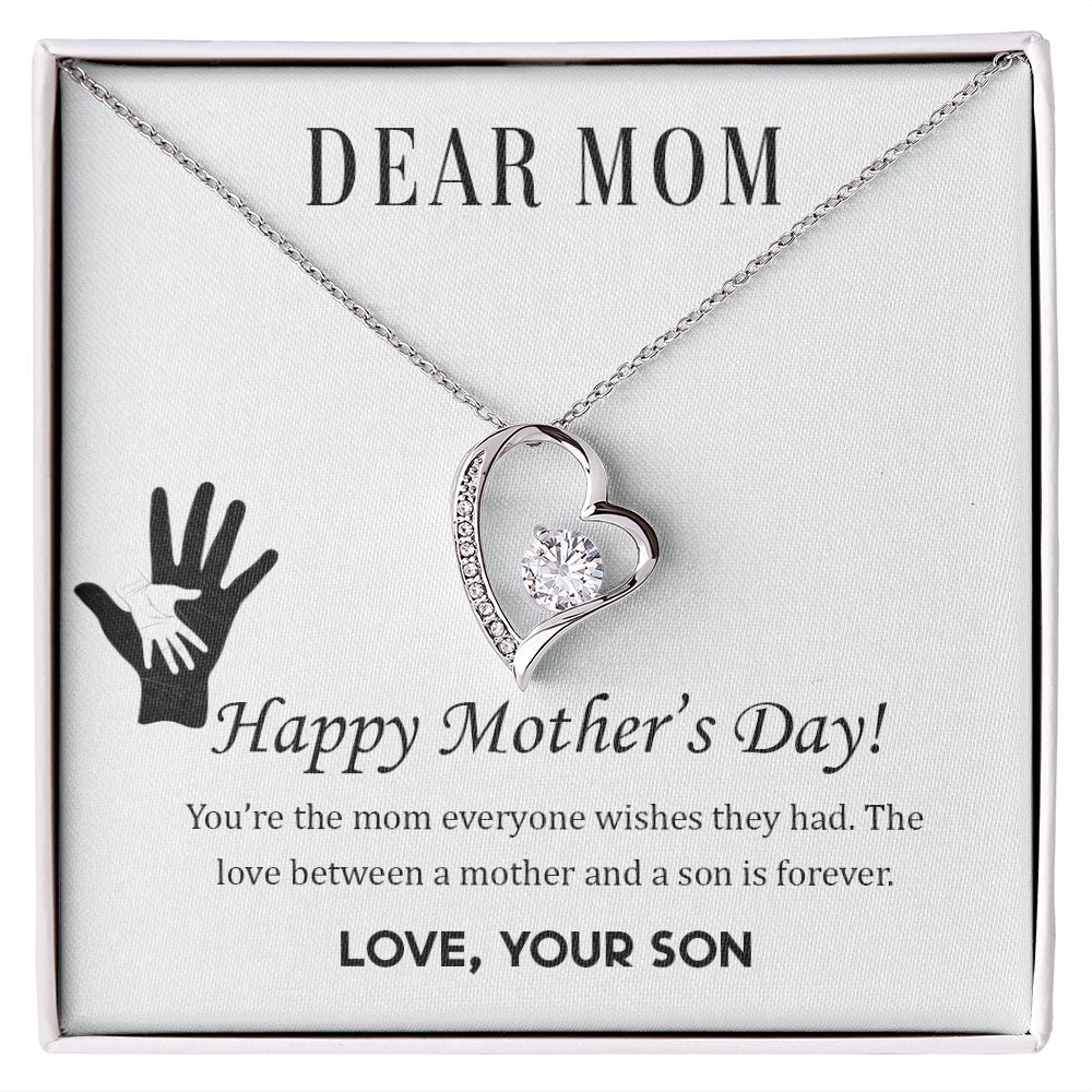 2Mom Necklace Gifts for Mom from Daughter to Mom Gifts for Mothers Day from Daughter, To My Mom Necklace from Daughter to Mom Birthday Gifts Necklace with Message Card and Gift Box2228 Forever Love Necklace