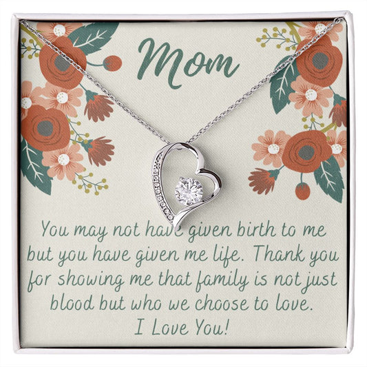 To My Mom Love Knot Necklace Gift for Stepmom Birthday Present Idea for Mother Forever Love Necklace