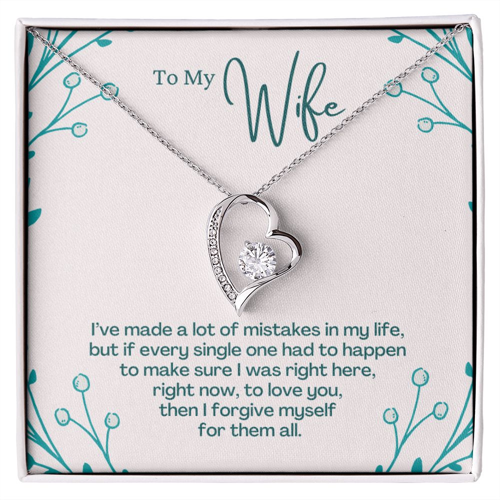 To My Wife Necklace Pendant Gift From Husband I've Made A Lot Of Mistakes With Message Card and Gift Box. Valentine's Day Gift For Wife Future Wife Forever Love Necklace