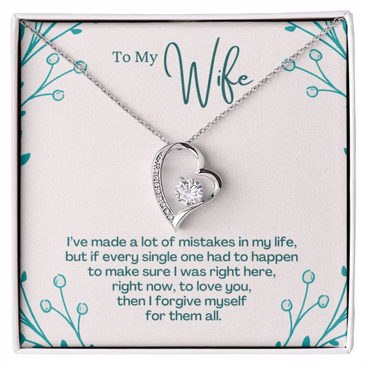 To My Wife Necklace Pendant Gift From Husband I've Made A Lot Of Mistakes With Message Card and Gift Box. Valentine's Day Gift For Wife Future Wife Forever Love Necklace
