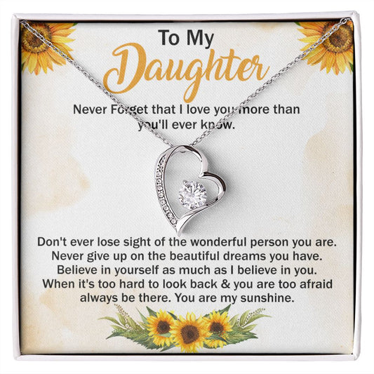 Jewelry Pendant Present for Daughter, To My Daughter Gift Necklace from Mom, Mother Daughter Gift Ideas, Birthday Christmas Gift Graduation Gifts for Daughters, Mother and Daughter Necklace 11 Forever Love Necklace