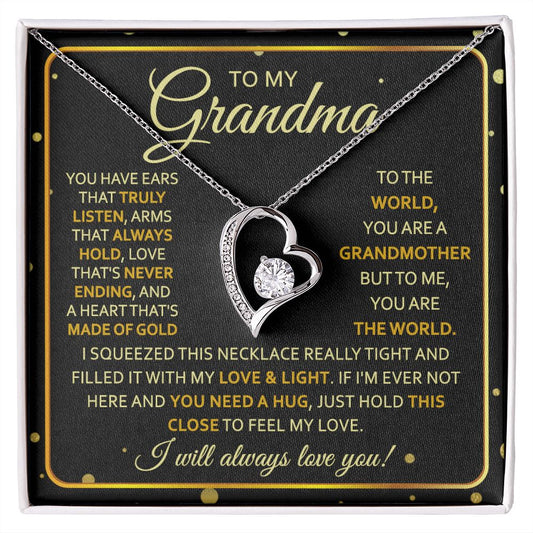 To My Grandma Necklace, Gift for Grandmother Necklace, Mothers Day Gift For Grandma Nana, Grandma Jewelry From Grandchildren GrandKids , Jewelry Box Gift For Grandma Grandmother7 Forever Love Necklace