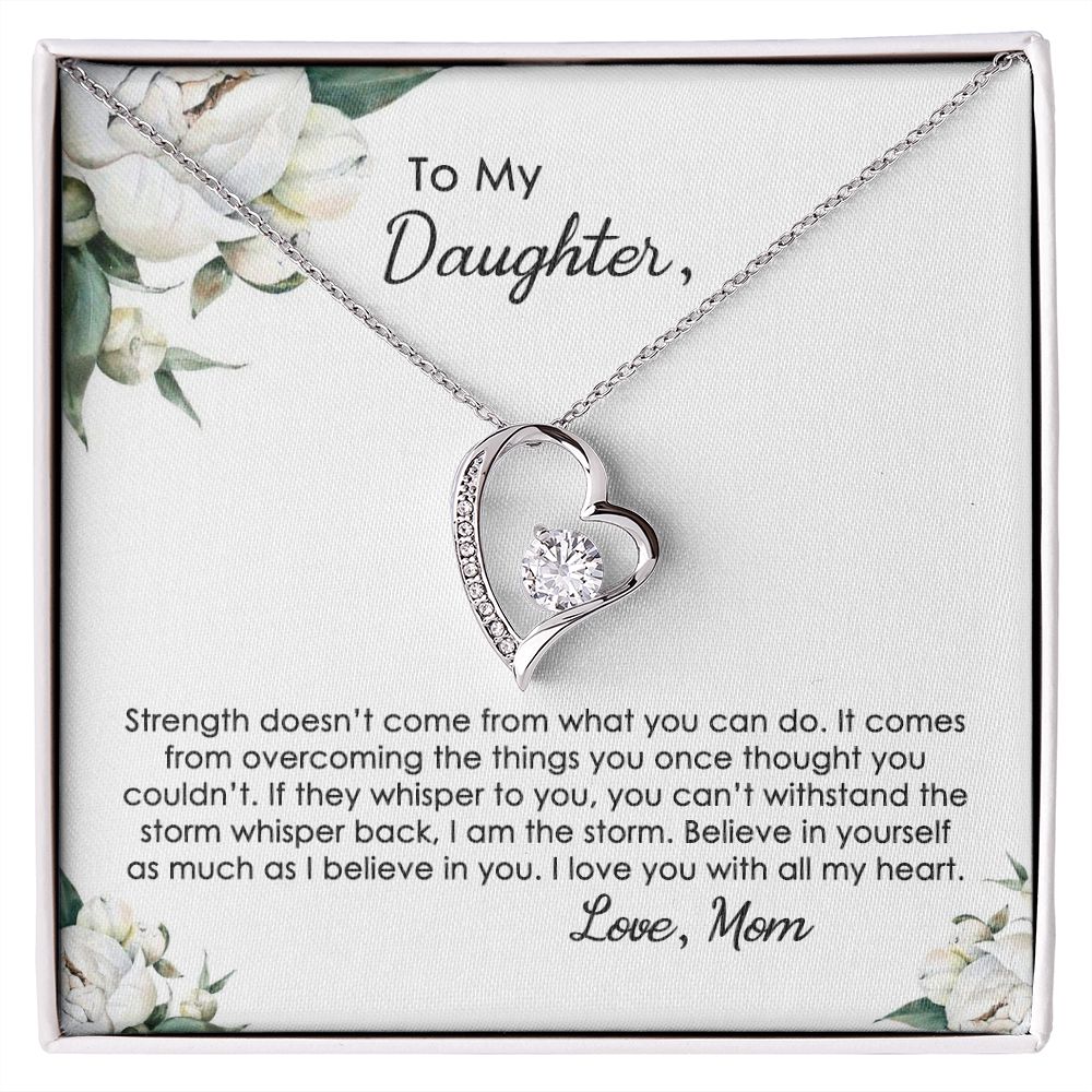 Mother Daughter Gift Ideas, To My Daughter Gift Necklace from Mom, Jewelry Pendant Present for Daughter, Birthday Christmas Gift Graduation Gifts for Daughters, Mother and Daughter Necklace 2140 Forever Love Necklace