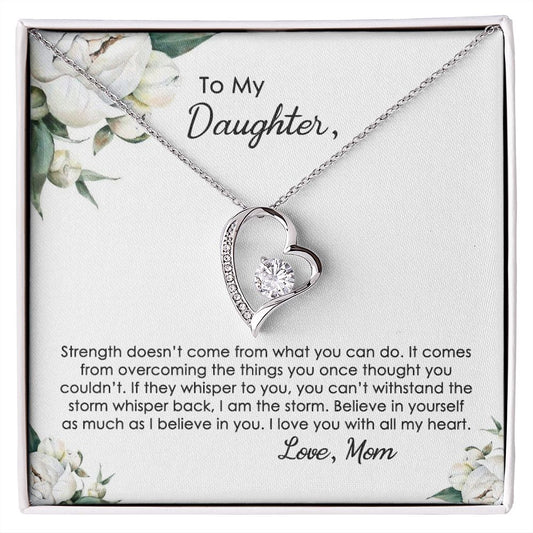 Mother Daughter Gift Ideas, To My Daughter Gift Necklace from Mom, Jewelry Pendant Present for Daughter, Birthday Christmas Gift Graduation Gifts for Daughters, Mother and Daughter Necklace 2140 Forever Love Necklace