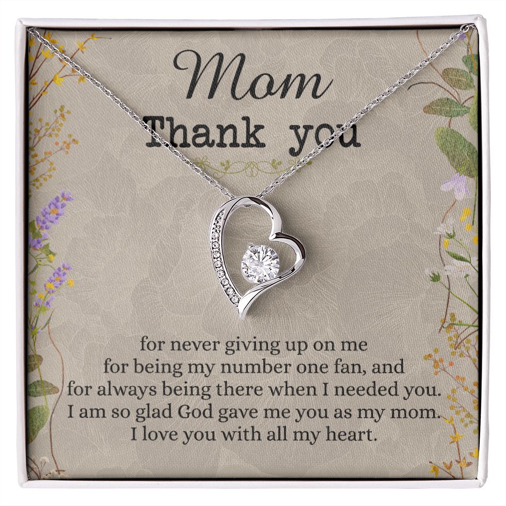 To My Mom Necklace, Thank you Mom Gift, Gift for Mom, Mother's Day Gift from Daughter, Mother Daughter gift, Gift from child, Gift for Mom, Mothers Day Necklace for Women Forever Love Necklace