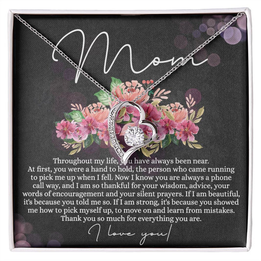 To My Mom Necklace, Mom Gifts, Mom Jewelry Box, Necklace for Mom, Gifts for Mom, Mother's Day Necklace Jewelry Gift For Mom, Birthday Gift For Mom, Thank you Mom Gift Forever Love Necklace