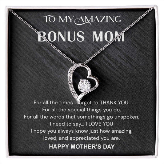 Mother's Day Gifts For Bonus Mom, Bonus Mom Mothers Day Gift, Bonus Mom Necklace, Gift For Bonus Mom On Mother's Day Forever Love Necklace