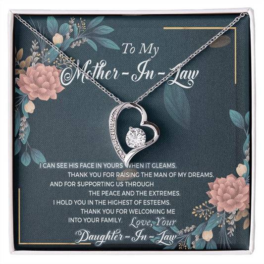 Mother in Law Necklace, Jewelry for Women, Future Mother in Law Gifts from Daughter in Law, Mother of Bride Gifts For Mother in Law, Birthday Gifts For Mother In Law From Daughter In Law2 Forever Love Necklace