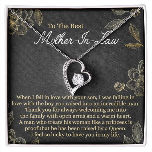 Mother In Law Gift, Cute Mother In Law Gifts Christmas, Unique Gift for Mother In Law Birthday, Best Mother In Law Gift, Mother-In-Law Gift Forever Love Necklace