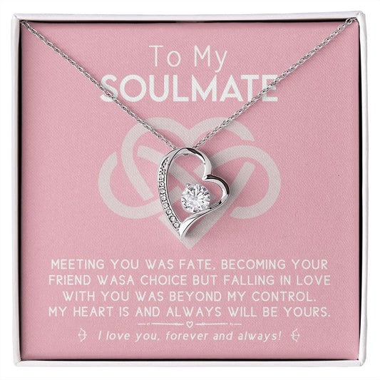 To My Soulmate Forever Love Necklace Gift For Soulmate Jewelry For Girlfriend Forever Love Necklace