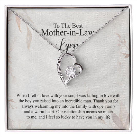 Mother in Law Necklace, Jewelry for Women, Future Mother in Law Gifts from Daughter in Law, Mother of Bride Gifts For Mother in Law, Birthday Gifts For Mother In Law From Daughter In Law4 Forever Love Necklace