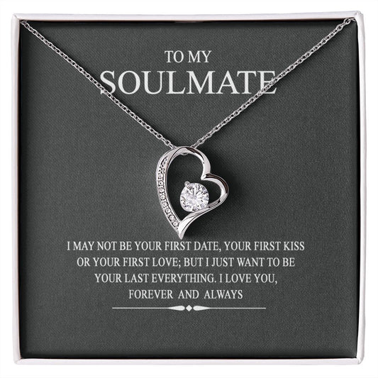 To My Soulmate Wife Girl Your Last Everything Interlocking Necklace Pendant Forever Love Necklace