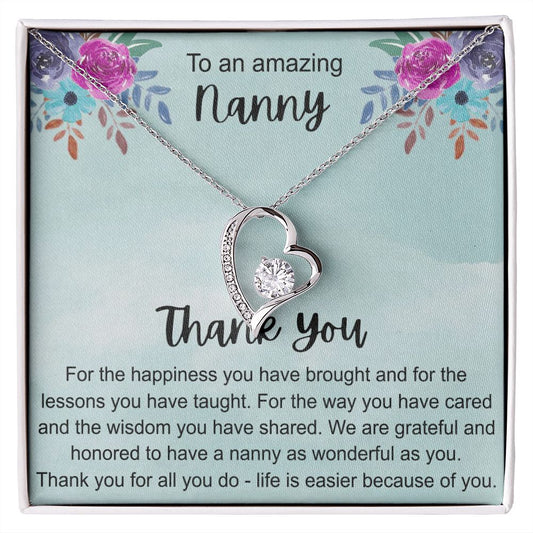 To My Grandma Necklace, Gift for Grandmother Necklace, Mothers Day Gift For Grandma Nana, Grandma Jewelry From Grandchildren GrandKids , Jewelry Box Gift For Grandma Grandmother10 Forever Love Necklace