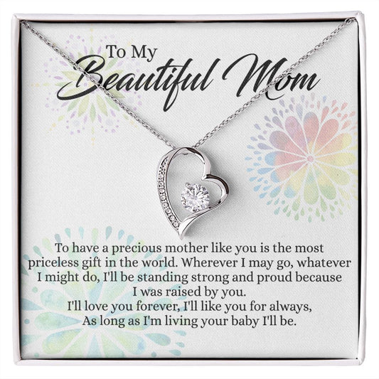 To My Mom Necklace, Gift For Mom, Mother's Day Gift from Daughter, Mom Jewelry Gift for Mothers Day, Birthday Gift for Mother, Moms Gift from Daughter Son, Necklace for Mom Mother 4 Forever Love Necklace